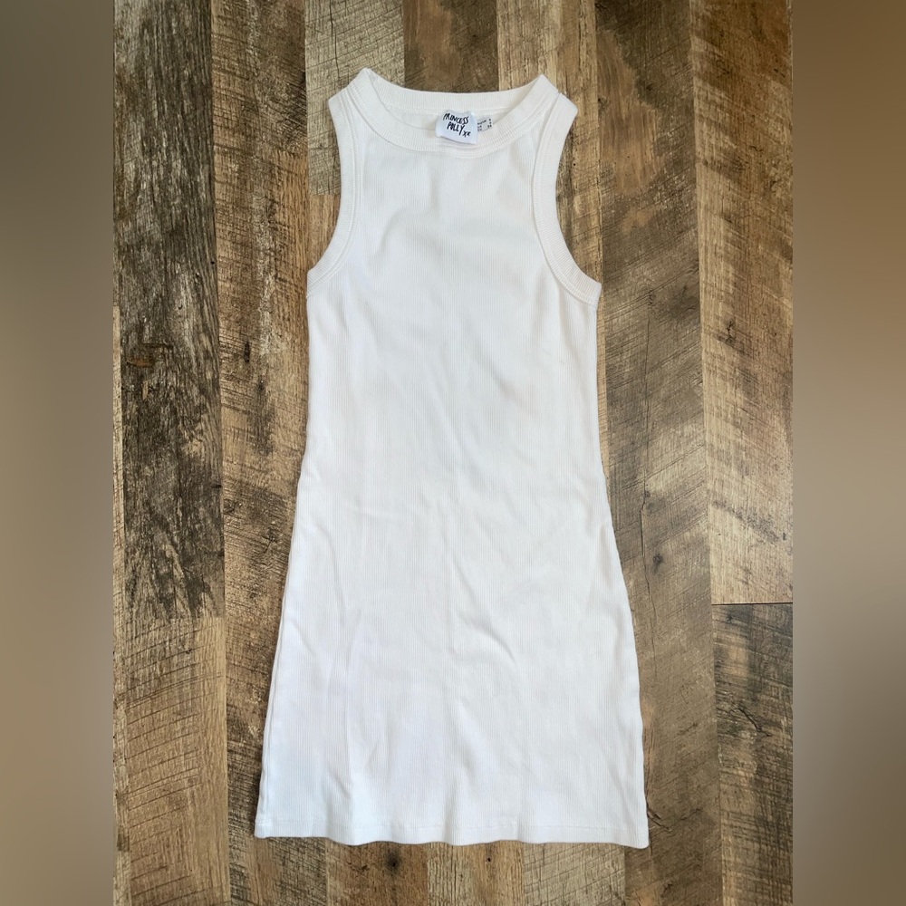 Princess Polly White Ribbed Dress